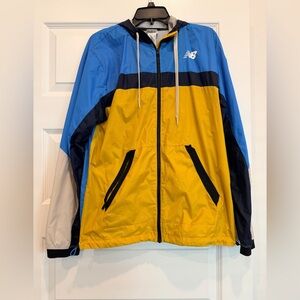 New Balance Men's Vibrant Blue and Gold Windbreaker